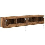 TV zidni ormar s LED svjetlima 2 pcs Staro drvo 80 x 35 x 31 cm | shoptok.hr