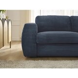 Bobochic Paris Temno modra sedežna garnitura za spanje/raztegljiva iz rebrastega žameta 220 cm Hugo – | Shoptok.si