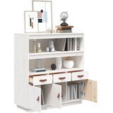  Visoka komoda bijela 100 x 40 x 108,5 cm od masivne borovine | shoptok.hr
