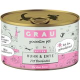 GRAU Kitten brez žit 6 x 200 g - Piščanec & raca Cene