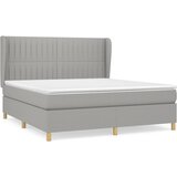  The Living Store Box spring postelja z vzmetnico svetlo siva 160x200 cm žamet - Box Spring Postelja, (21454041) | Shoptok.si