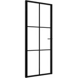 Sobna Notranja vrata ESG steklo in aluminij 83x201,5 cm črna, (20766361) | Shoptok.si