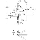 Grohe slavina za Sudoperu 2 cevi J izliv Eurosmart Cosmo 32843002 | ePonuda.com