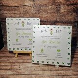  Vabilo za krst z angelčkom in rožicami modro REK126 | Shoptok.si