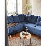 Miuform temno modra raztegljiva kotna sedežna garnitura iz rebrastega žameta (levi kot) lazy lukka – | Shoptok.si