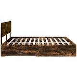  Okvir za krevet s uzglavljem Dimljeni hrast 200 x 200 cm | shoptok.hr