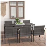  7-dijelni vrtni blagovaonski set od poliratana sivi | shoptok.hr