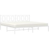  Metalni okvir za krevet s uzglavljem bijeli 200x200 cm | shoptok.hr