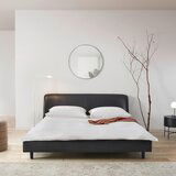 Livetastic oblazinjena postelja 181 cm x 201 cm , les, kovina, usnje črna | Shoptok.si