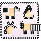 Bigjigs Toys Black & White Shape Puzzle aktivnostna vstavljanka 10m+ 5 kos | Shoptok.si