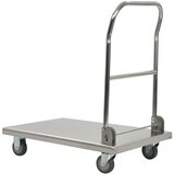 Kolica s platformom srebrna 82 x 53 x 86 od nehrđajućeg čelika | shoptok.hr