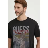 Guess Bombažna kratka majica moška, črna barva, M4GI15 I3Z14