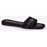 Boto Flat Ladies Slippers With Strap And Buckle Black Zilina | shoptok.hr