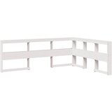 Maison Chic Knjižnica Vzglavna omarica - Nočna omarica - Posteljna omarica L-oblike bela 150 cm trdna borovina, (21709960) | Shoptok.si