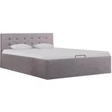  Hidraulični okvir za krevet od tkanine smeđe-sivi 120 x 200 cm