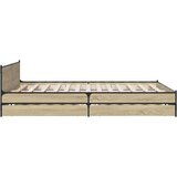 vidaXL Posteljni okvir s predali sonoma hrast 135x190cm inženirski les | Shoptok.si
