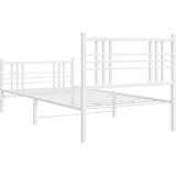  Metalni okvir kreveta uzglavlje i podnožje bijeli 90 x 200 cm | shoptok.hr