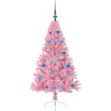 vidaXL Umjetna preddekorirana božićna jelka Roza 150 cm PVC | Shoptok.si
