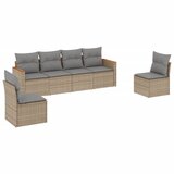  The Living Store Vrtna sedežna garnitura 6-delna z blazinami bež poli ratan - Vrtna Sedežna Garniture, (21461268) | Shoptok.si