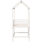  Krevet na kat s ljestvama i krovom bijeli 90x190 cm od borovine | shoptok.hr