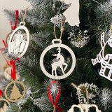 Ruhhy drvene božićne kuglice 9 cm, bijele, 20 kom | shoptok.hr