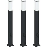  Stupić s utičnicom 3 kom 80 cm crne IP44 | shoptok.hr