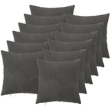  Presvlaka za jastuk 12 pcs HEERLEN Tamnosiva 50 x 50 cm Baršun | shoptok.hr