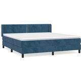 vidaXL Box spring postelja z vzmetnico temno modra 160x200 cm žamet, (20899970) | Shoptok.si