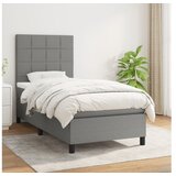  Box spring postelja z vzmetnico temno siva 80x200 cm blago | Shoptok.si