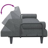  Kauč na razvlačenje s naslonima za ruke tamnosivi od tkanine Siva | shoptok.hr