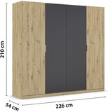 Boxxx OMARA S KLASIČNIMI VRATI, temno siva, hrast artisan | Shoptok.si