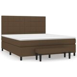  Box spring postelja z vzmetnico temno rjava 160x200 cm blago, (20899662) | Shoptok.si