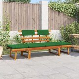 vidaXL vrtna klop z blazinami 2 v 1 190 cm trden akacijev les | Shoptok.si