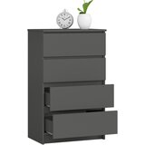 AKORD Komoda, 4 Predali, Grafitno Siva, (5000332219) | Shoptok.si