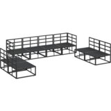 vidaXL Sjedeća garnitura za vrt 8 pcs Crna 283 x 71.5 x 71 cm Aluminij | shoptok.hr