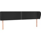  Vzglavje z ušesi črno 203x23x78/88 cm umetno usnje, (20735963) | Shoptok.si