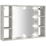  Kupaonski ormarić s ogledalom LED boja betona 76 x 15 x 55 cm | shoptok.hr