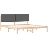  Krevetni okvir s tapiciranim uzglavljem Tamno siva 180 x 200 cm | shoptok.hr