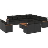  The Living Store Vrtna sedežna garnitura 14-delna z blazinami črn poli ratan - Vrtna Sedežna Garniture, (21443483) | Shoptok.si
