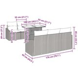  Set vrtnega kavča Set 7 Bež in siva Ratan, jekleni okvir, (22065126) | Shoptok.si