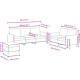 vidaXL Sedežna garnitura 3-delna krem žamet | Shoptok.si