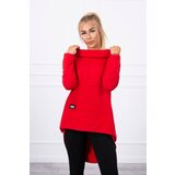 Kesi Long back sweatshirt with hood red Cene