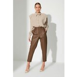 Trendyol Brown Front Buttoned Trousers Cene