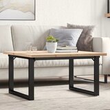 vidaXL Klubska mizica O okvir 90x90x45,5 cm trdna borovina lito železo Cene