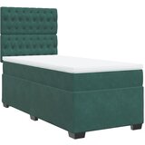 vidaXL Box spring postelja z vzmetnico temno zelena 100x200 cm žamet, (21308829) | Shoptok.si