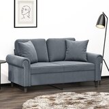 vidaXL Kavč dvosed z okrasnimi blazinami temno siv 120 cm žamet Cene