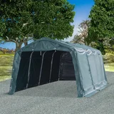 vidaXL Premični šotor za živino PVC 550 g/m² 3,3x6,4 m temno zelen