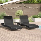 vidaXL Ležaljke 3 pcs Crna 40 x 40 x 40.5 cm Poli ratan Cijene