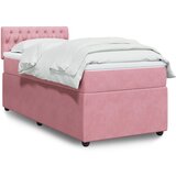 vidaXL Box spring postelja z vzmetnico roza 100x200 cm žamet | Shoptok.si