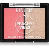 Revuele Blush & Highlighter Duo rdečilo z osvetljevalcem odtenek Peachy Vibes 8 g